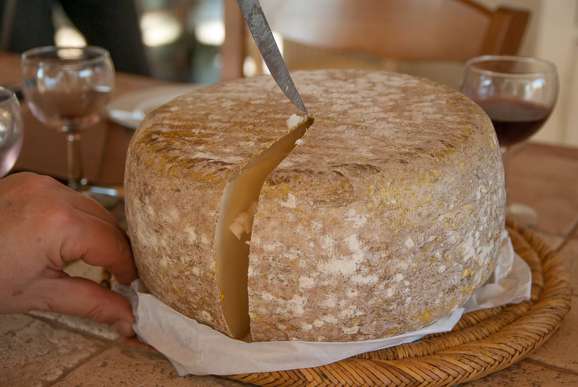 Queso con moho en su superficie